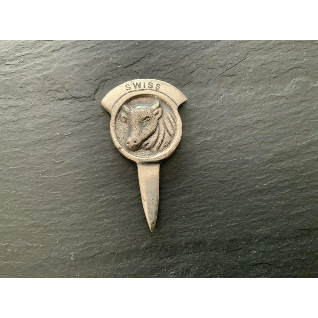 Mid-Century Modern 1980s Slate Cheese Board with Pewter Cheese Pegs Set- 5 Pieces For Sale - Image 3 of 10