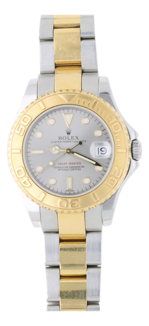 1990s Rolex Yacht Master Two Tone 168623 Gray Dial 35mm Full Set Watch