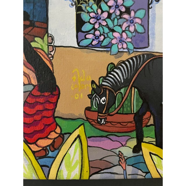 2000 - 2009 2001 Original Signed Mexican Fine Art Painting on Canvas by Ada Colorina For Sale - Image 5 of 11