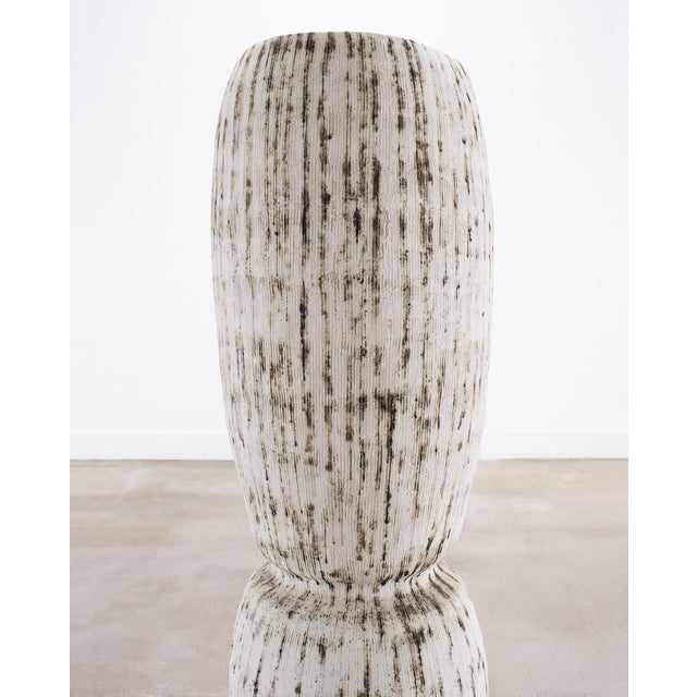 Kristina Riska Ceramic Stoneware Winter Urn Vase 4.5 Ft For Sale - Image 10 of 18