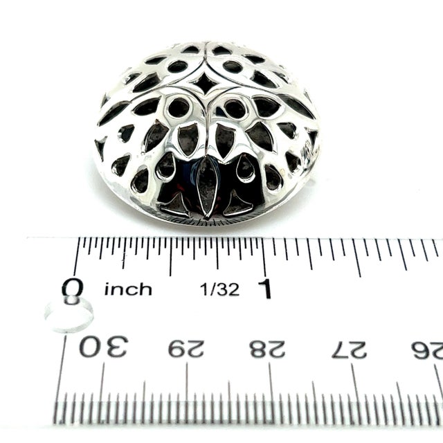 Metal 1990s Pair of John Hardy Estate Large Button Clip on Earrings 1.5" Sterling Silver For Sale - Image 7 of 7