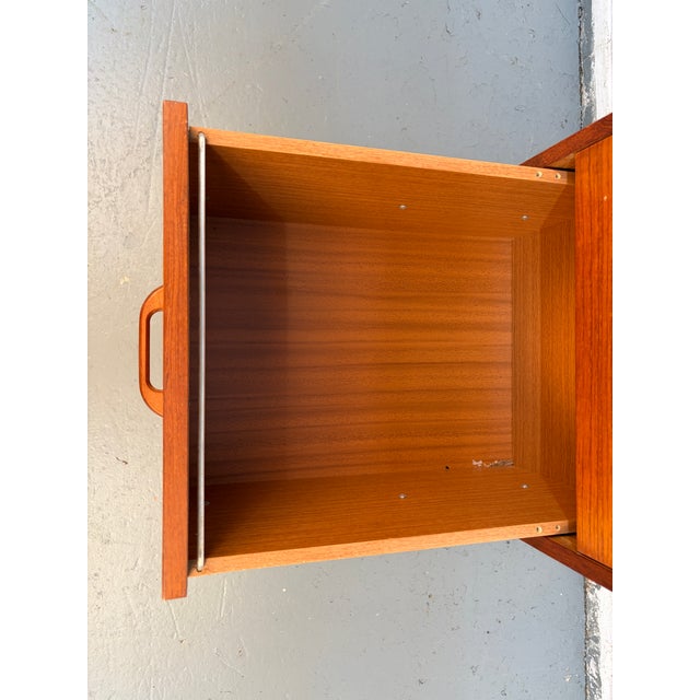 Mid 20th Century Danish Modern Three Drawer Teak Filing Cabinet by BRDR Furbo For Sale - Image 9 of 15