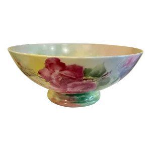 Large Antique Limoges Hand Painted Bowl, Signed, 14” Wide
