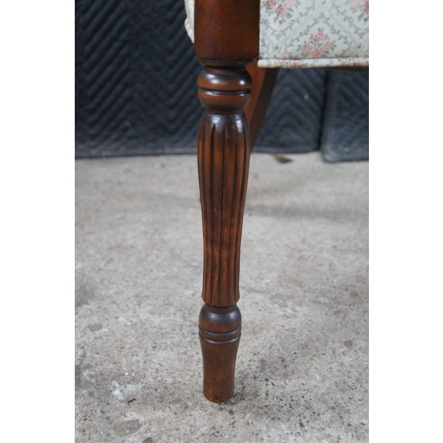 Mid 20th Century Martha Washington Style Mahogany Upholstered Library Arm Chair For Sale - Image 11 of 13