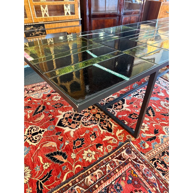 Army Green Marella Ferrera for Paola Lenti Sciara Lava Stone Tile Dining Table For Sale - Image 8 of 15