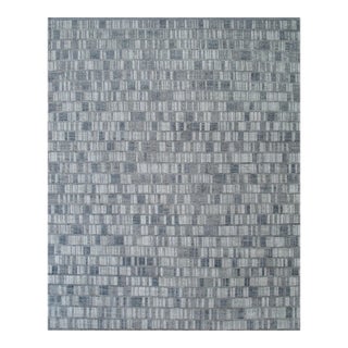 8x10 Tessa Sophisticated Gray Geometric Modern Hand Knotted Wool Carpet Rug For Sale
