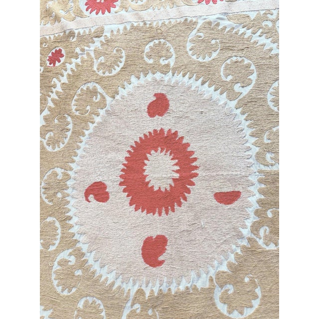 Vintage Suzani from Bukhara, circa late 1960s. Dimension; 51'' x 60'' inches / 130 x 153 cm / 4'3'' x 5' Material: 100%...