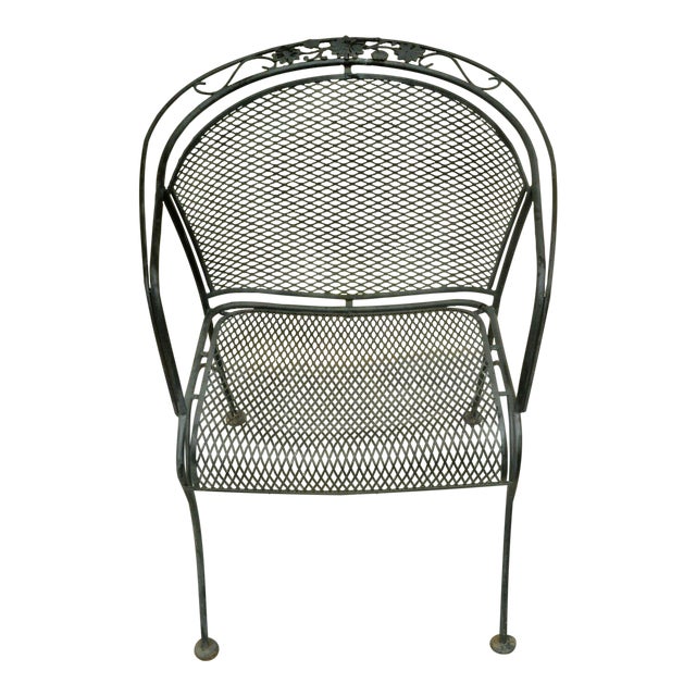 Late 20th Century Vintage Woodard Briarwood Wrought Iron Barrel Back