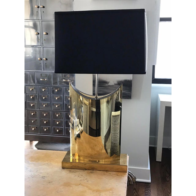 Vintage 1970s Mid-Century Italian Brass Sculptural Table Lamp - Coconut Company Nyc For Sale - Image 11 of 13
