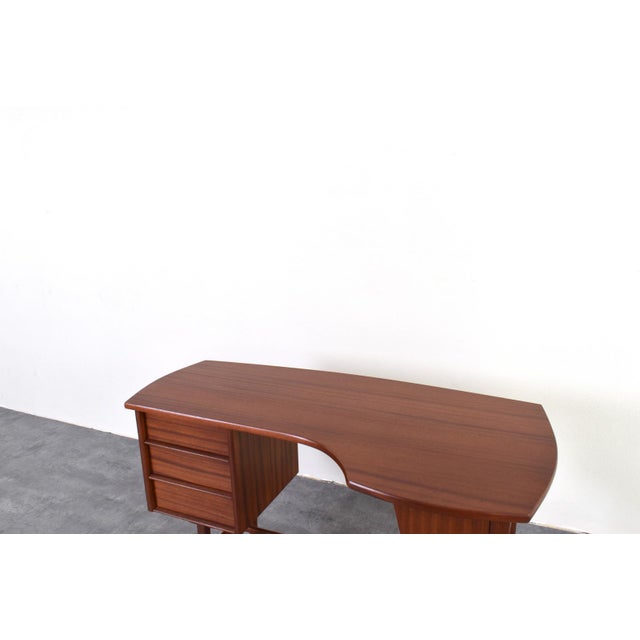 Mid-Century Modern Kidney-Shaped Teak Desk, Denmark, 1960s For Sale - Image 15 of 17