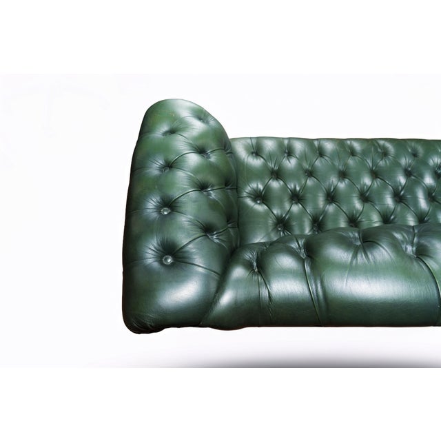 Late 20th Century Chesterfield Sofa and Love Seat Set in Hunter Green For Sale - Image 13 of 13
