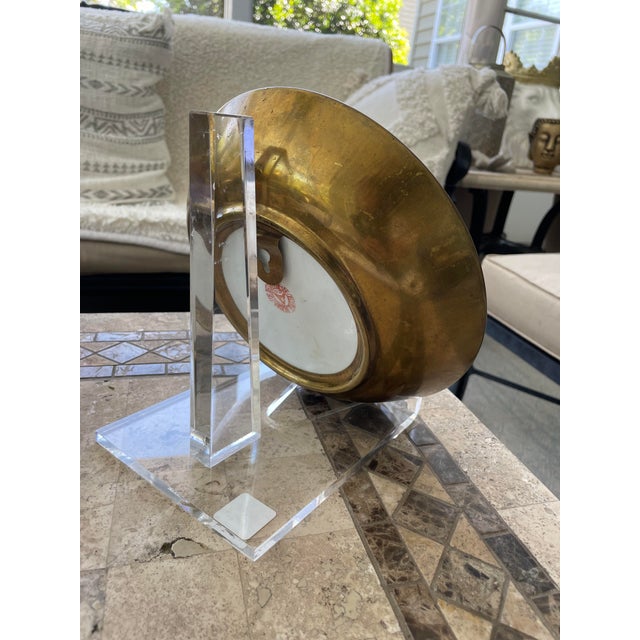 Mid 20th Century Chinese Hand Painted Iris Floral Dish For Sale - Image 4 of 6