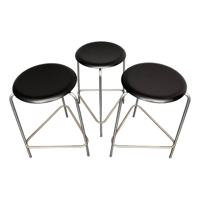 High Dot Bar Stools by Arne Jacobsen for Fritz Hansen, Denmark, 1968, Set of 3 For Sale