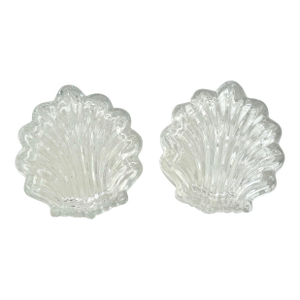 Vintage Glass Shell Boxes, a Pair