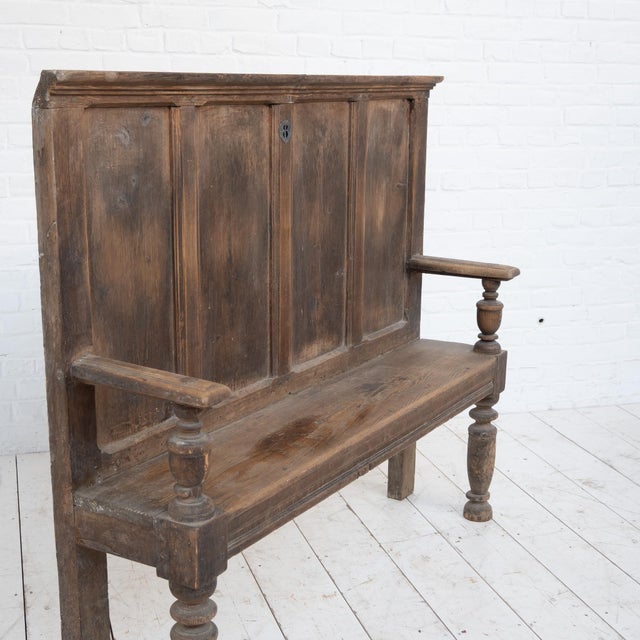 Antique Wooden Bench, Early 20th Century For Sale - Image 9 of 11