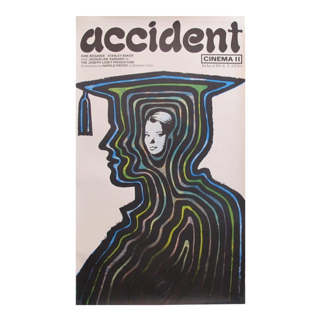 1967 American Independent Movie Theater Screening Poster for ''Accident'' - Stanislaw Zagorski. For Sale