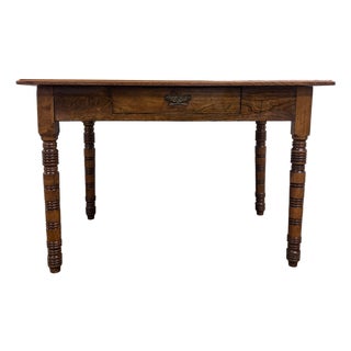 Antique Late 19th Century Oak Writing Table Work Table For Sale