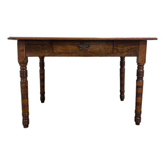 Antique Late 19th Century Oak Writing Table Work Table For Sale