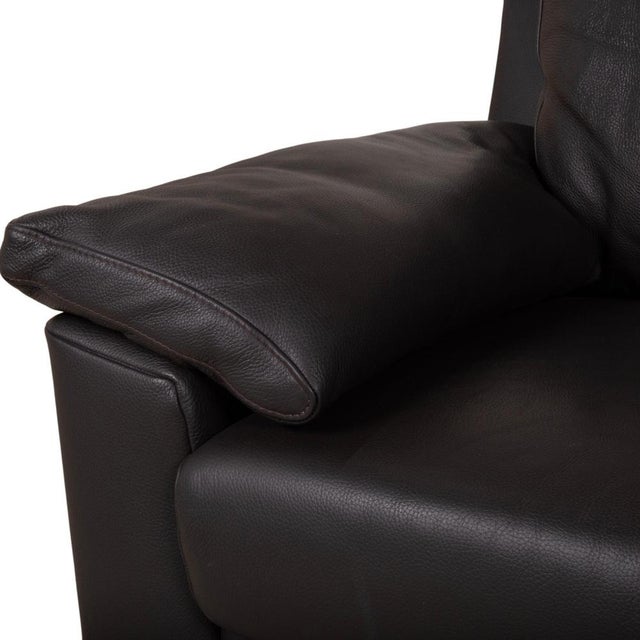 Modern Leather Dark Brown Three-Seater Sofa from Ewald Schillig For Sale - Image 3 of 12