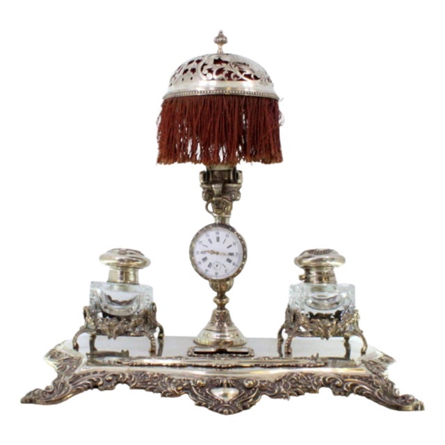 Silver Inkwell with Two Tanks For Sale