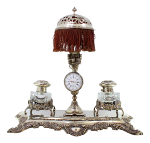 Silver Inkwell with Two Tanks