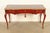 John Widdicomb French Louis XV Red Lacquered Leather Top Bureau Plat Desk With Mounted Bronze Ormolu For Sale - Image 13 of 13