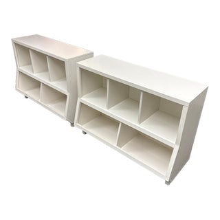 West Elm Parker Market Bin Cubbies, Pair For Sale
