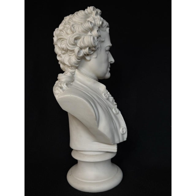 Realism Rare Large Antique Parian Johanne Wolfgang Von Goethe R & L Portrait Bisque Bust For Sale - Image 3 of 17