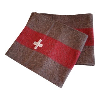 Custom Tailored Swiss Wool Blanket Table Runner For Sale