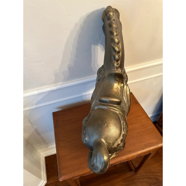 Large Chinese Horse Statue in Tang Dynasty Style, Bronze Painted Plaster Statue 1980s For Sale - Image 9 of 12