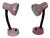 Vintage Adjustable Bedside Lamps with Pink Metal Housing from Kramer, 1980s, Set of 2 For Sale