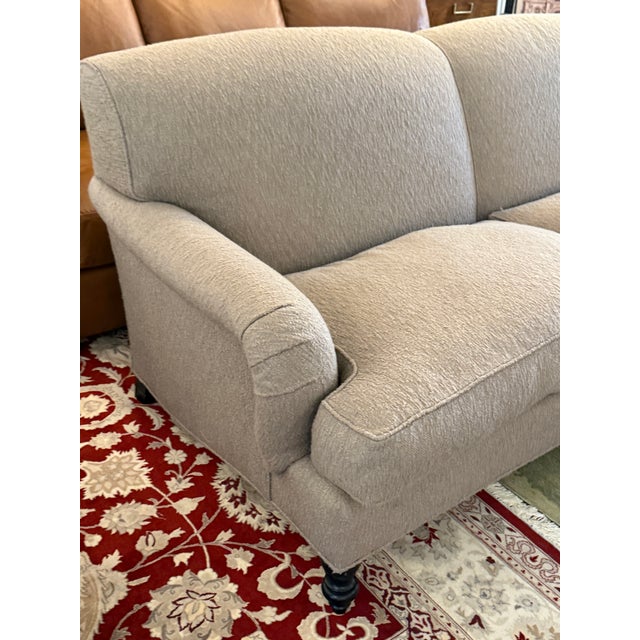 Tan J. Fitzgerald English Traditional Rolled Arm Sofas on Casters, a Pair For Sale - Image 8 of 13