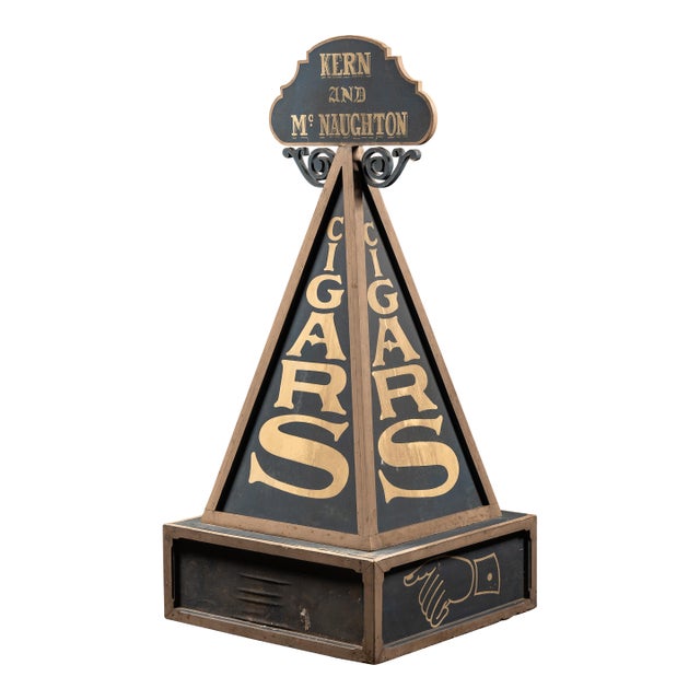 19th Century Large Pyramidal "Kern and McNaughton" Cigar Signage For Sale