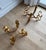 Spanish Revival Pair of Sculptural Wrought Iron Side Table or Ottoman Bases With Gilt Finish Circa 1960s For Sale - Image 3 of 10