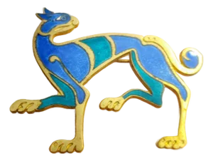 1977 Moma Ancient Series Enameled Celtic Dog Brooch