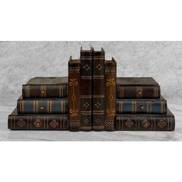 Traditional Vintage Traditional Wood Faux Book Library Bookends - A Pair For Sale - Image 3 of 9