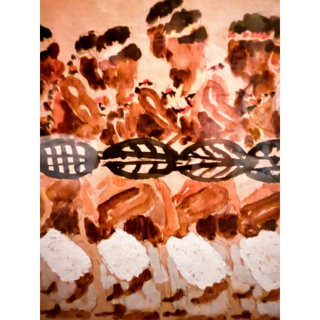 Mid 20th Century Cowhide Framed and Signed Zulu Warrior Art by JPM Silver. For Sale In Charleston - Image 6 of 8
