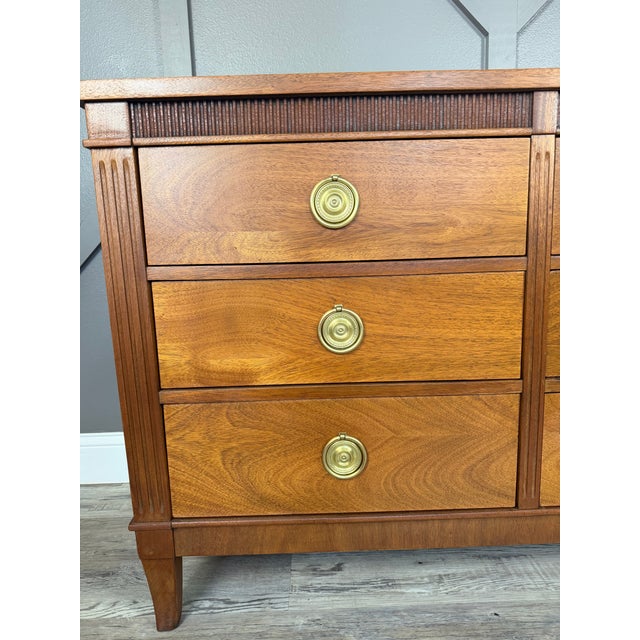 Stanley Furniture 1950s Refinished Walnut Dresser by Stanley For Sale - Image 4 of 15