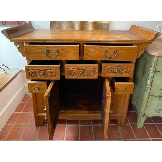 1960s Korean Style Elmwood Highboy For Sale In San Francisco - Image 6 of 6