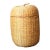 Vintage Woven Rattan Lidded Basket For Sale