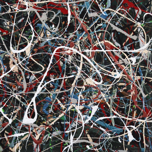 Abstract Fire in the Belly 2 - Colorful Energetic Abstract Acrylic Textural Drip Painting Original Artwork by Marc Raphael For Sale - Image 3 of 7