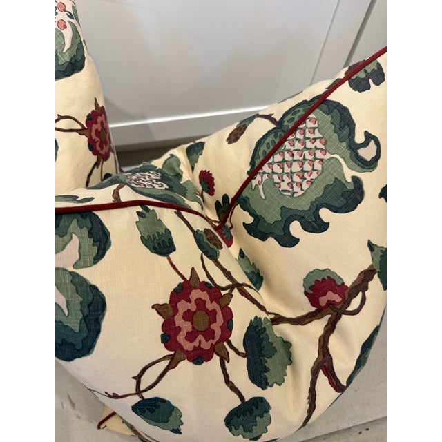 2020s Custom Namay Samay Talbot Pillows With Contrast Russet Colored Welt - A Pair For Sale - Image 5 of 5