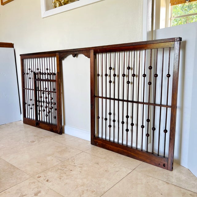 Victorian Stick and Ball Partition Panel With Gate, Late 19th Century For Sale - Image 4 of 12