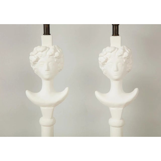 Modern Bespoke Plaster Gio Table Lamps - a Pair For Sale - Image 3 of 9