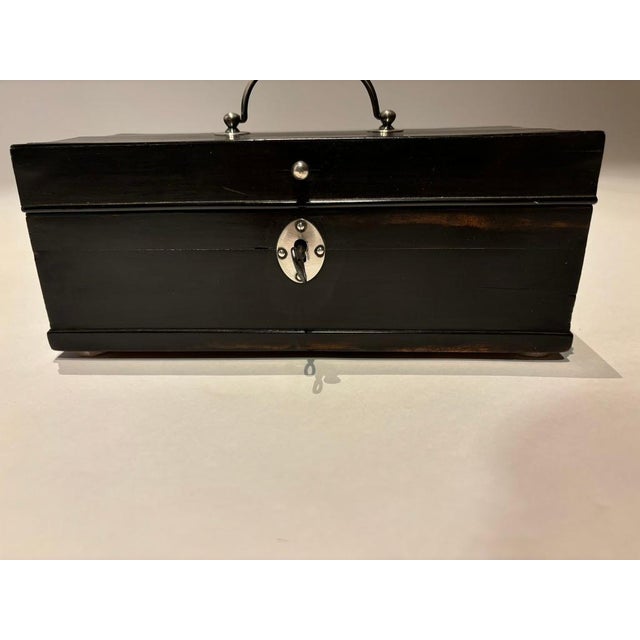 19th Century Dutch Ebony Box With Silver Mounts and Hinges For Sale In New York - Image 6 of 12