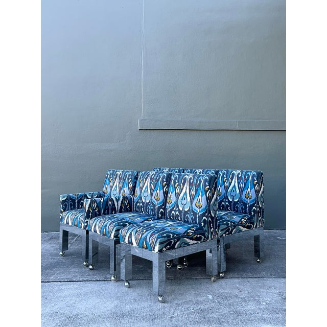 Vintage Boho Paul Evans Cityscape Chrome Dining Chairs - Set of 6 For Sale - Image 9 of 12