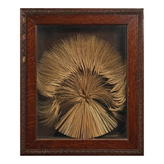 Antique Folk Art Mourning Wheat Shaft in Framed Shadowbox For Sale