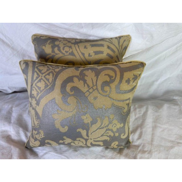 Baroque Pair of Fortuny Textile Pillows For Sale - Image 3 of 5