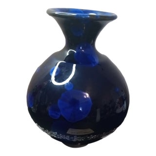 1980s Exquisite Signed Davidson Cherokee Reactive Glaze Art Studio Pottery Vase. For Sale