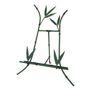 Hollywood Regency Faux Bamboo Metal Picture Frame Tabletop Easel For Sale